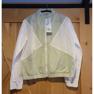 NEW! Vintage 1980's Size Large Goola Gong Windbreaker Sage Green  White
